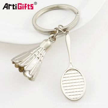 Chine fabrication promotion plaque métallique mini tennis ball keychain